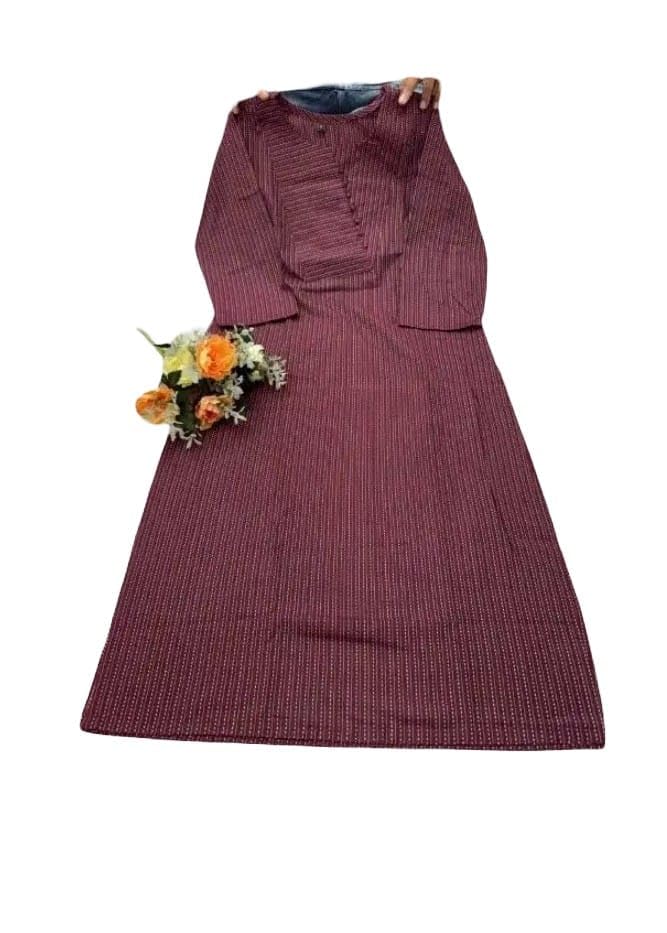 Women Designer Katha Cotton Kurti with Stylish Stitching Pattern (Only Kurti)