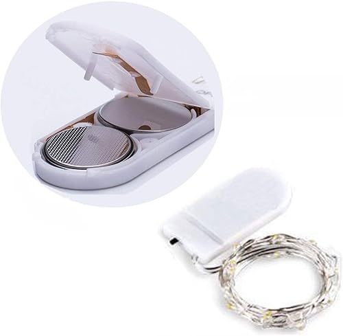 Miniatura 2 de Paquete de 3 luces de hadas que funcionan con pilas, 6.6 pies, 20 luces LED, alambre plateado, luces estrelladas para bricolaje, bodas, fiestas,