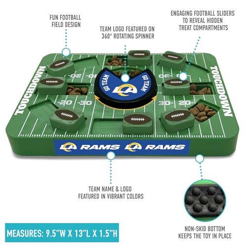 Image of Pets First NFL Los Angeles Rams Large Puzzle Toy for Dogs, Slow Feeder Board for Pets, New Bigger Size, Interactive Doggie Treat Toy