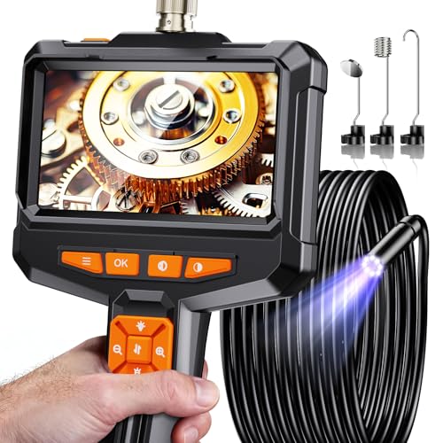 Endoscope Camera with Light, Handheld Borescope with 4.3