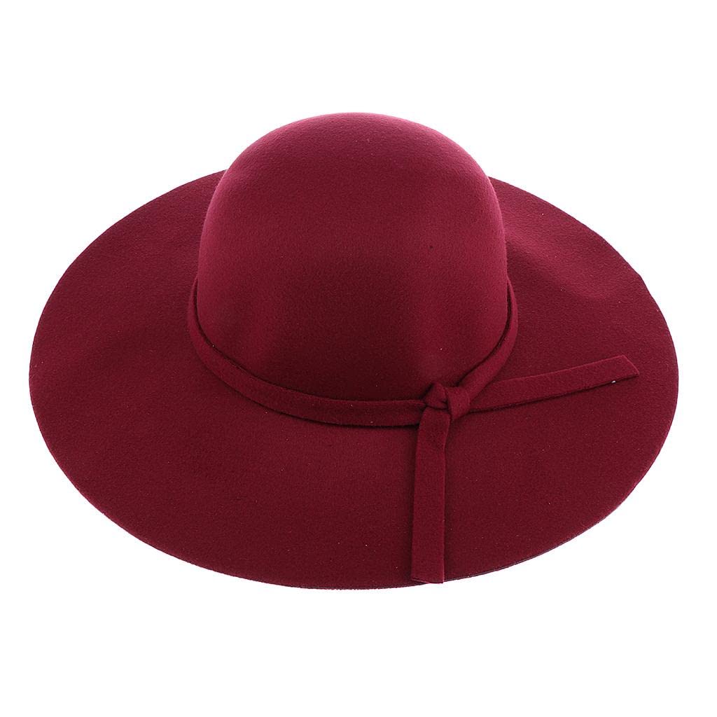MERISHOPP®Vintage Wool Felt Fedora Hat Foldable Floppy Wide Brim Hat Women Wine Red|Clothing, Shoes & Accessories|Womens Accessories|Hats-image-14