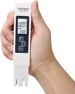 For TDS&ECメーター 水質測定器 0-9999ppm 0-9990μS/cm 自動温度補正 飼育水の不純物 肥料濃度 水質検査 水温チェック 飲料水/水族館/水耕栽培など適用