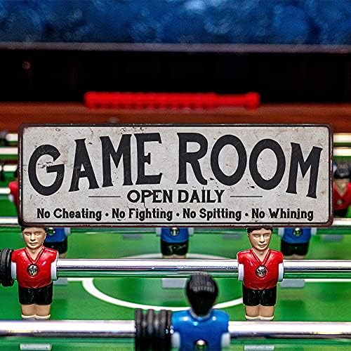 Vintage Game Room Wall Sign - Retro Metal Decor 8x24