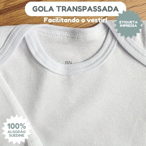 Conjunto de Body Mijão Touca Luva Sapatinho Bebê Menino (Branco, RN)