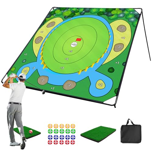 70x70 Golf Chipping Game Practice Portable Training Game for Indoor & Outdoor Use Improve Short Game Accuracy for Adults Juniors & Beginners (70x70 Golf Chipping Game)