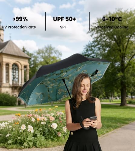 Image of SIEPASA Automatic Open Close Compact Travel Umbrella with Wind Vent Umbrella big size Lightweight Windproof Folding for men Women