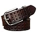 Genuine Leather Belts for Women Hollow Out Design, Vonsely Soft Leather Womens Belts with Pin Buckle, Coffee Leather Belt