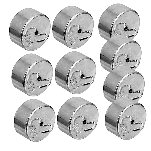 CHILDWEET 1 Set 10 Pcs Mechanics Experimental Tool Metal Lab Weights Teaching Weights Lab Hooked Weight