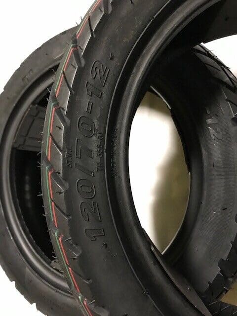 A-Line Reifen Set Allwetter 120/70-12 1 x Vorne 1 x Hinten (M+S) 51J kompatibel mit Piaggio Fly Kymco