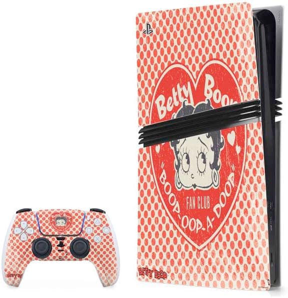 Skinit Decal Gaming Skin Compatible with PS5 Pro Bundle - Officially Licensed Betty Boop I Love BB Design