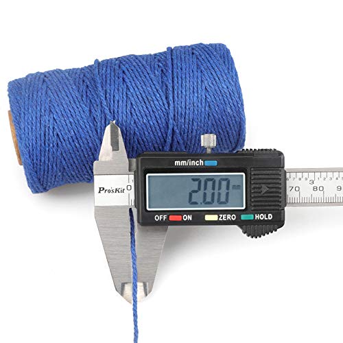 Image of jijAcraft Blue Cotton String, 328Ft Butcher String, 2MM Craft Twine, Soft Cooking Twine, Cooking Natural Cord for Graduation Gift Wrap, DIY Crafts, Home Decor
