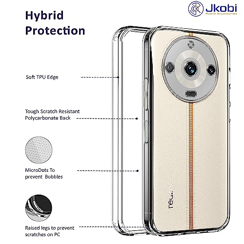 Image of Jkobi Back Cover for Realme 11 Pro 5G | Realme 11 Pro Plus 5G (Silicone Clear Shockproof Case with Camera Protection | Soft and Flexible | Transparent)