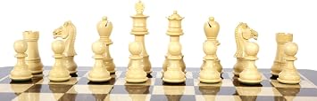 House of Chess - Ebony/Boxwood Chess Pieces Galaxy Staunton 3 (76 mm) + 2 Extra Queens - Triple Weighted