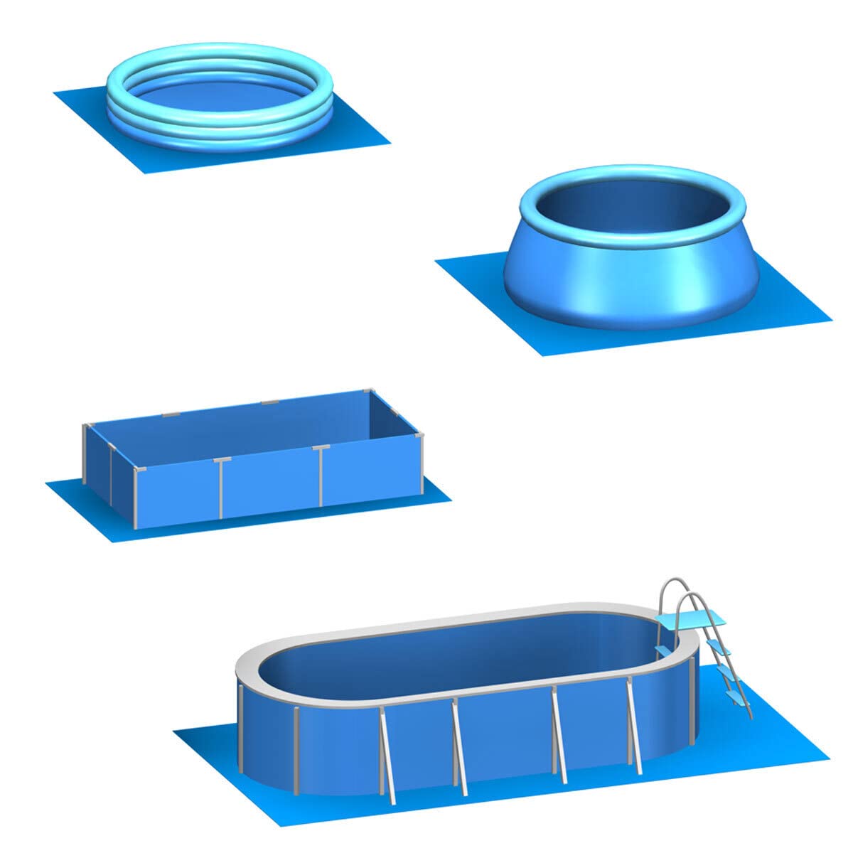 EYEPOWER 8,4 m² Stuoia di Sottofondo per Piscina - 36 Tappetini in Eva 50x50 - Tappeti per Esterni