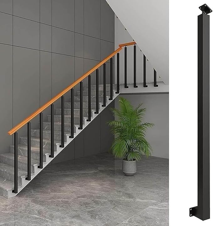 Poteau de garde-corps à fixation latérale en acier avec support réglable 270° de 85cm