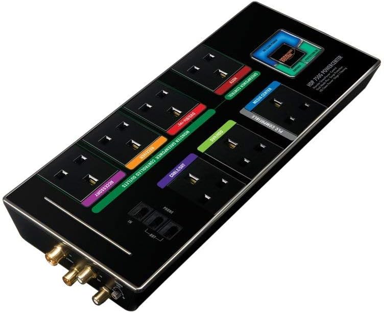 Monster High Definition HDP 750G PowerCenter V2, 7 Socket PDU Surge Protection System + Coax/Phone