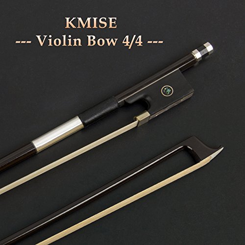 Image of Kmise Carbon Fiber Violin Bows: Lightweight Violin Bow 4 /4, Anti-Deformation Full Size Fiddle Bow, Ultra-Stretchy Horse Hair, Gift for Professional, Beginner, Adults, Kids Violins Practice (Coffee)
