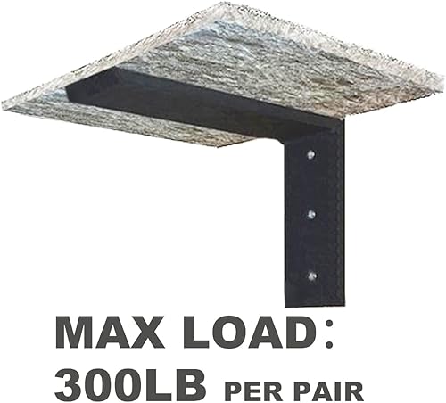 Miniatura 3 de WINKER Soporte para encimera, paquete de 2 unidades de soporte oculto en L de 38 pulgadas de grosor, 10 x 6 x 2.5 pulgadas, ménsulas de metal para