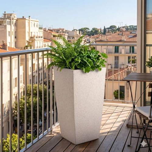 Image of Plastic Planter Pot Gamla 12Inch | 18 Inch | 24 Inch Color White | Black | Beige, White, 24 Inch (Plant Not Included)