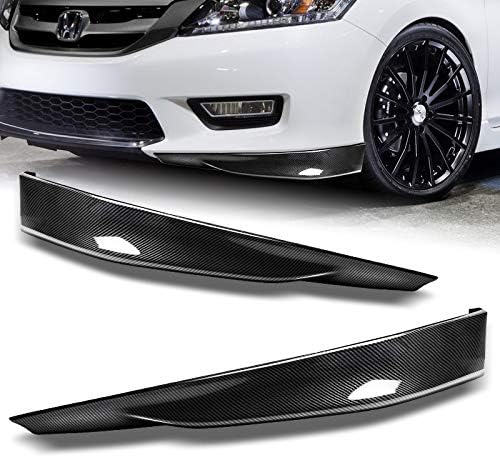 Front Rear Bumper Lip fit for compatible with 2013-2015 Honda Accord 4-DOORSedan Only, Front Bumper Lip Spoiler Air Chin Body Kit Splitter Painted Carbon Fiber ABS, 2014 (HFP-Style)