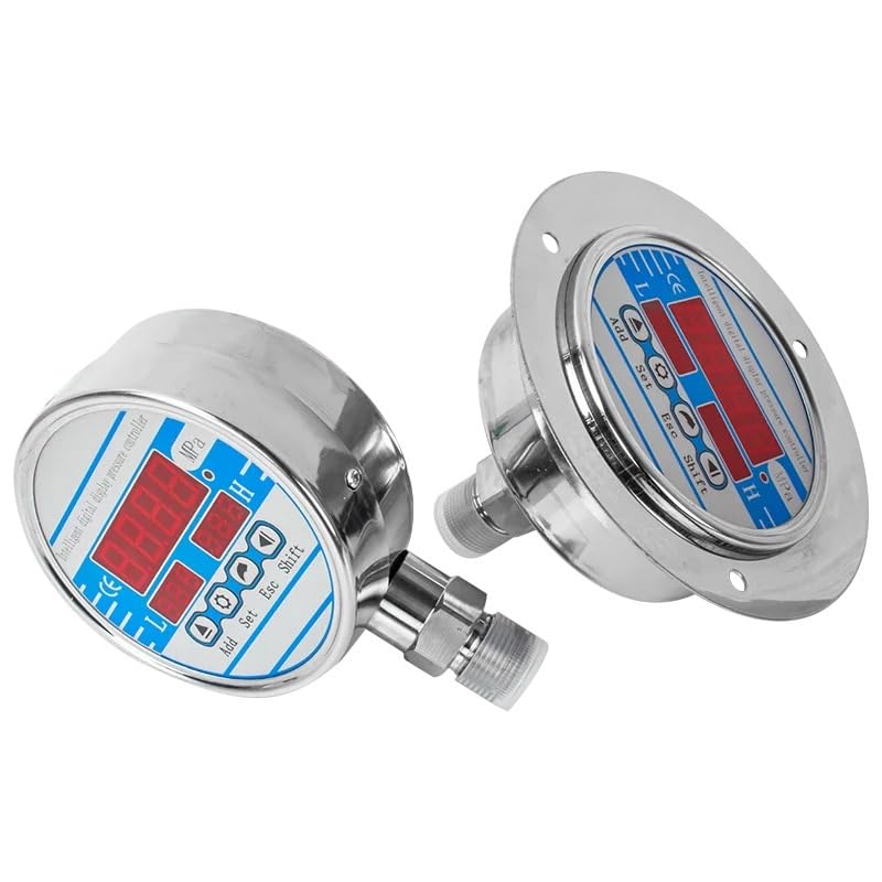 Manómetro Digital de 0-60Mpa, manómetro hidráulico contacto electrónico con esfera 100mm, calibre presión 200bar y 400 Bar, G1-2 M20 x 1,5(M20-1.5 Axial,0-10Mpa)