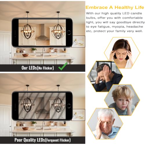 Image of Yochoice E12 LED Candelabra Bulbs, 4W Dimmable B11 Chandelier Light Bulbs
