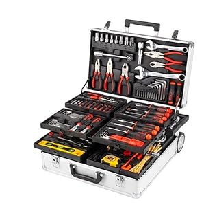 VALIGETTA Professionale Kit Attrezzi 799 Pezzi, Trolley in Alluminio con Ruote, Set Completo Utensili per Meccanico e Fai da Te, Include Bussole, Cricchetti e Chiavi
