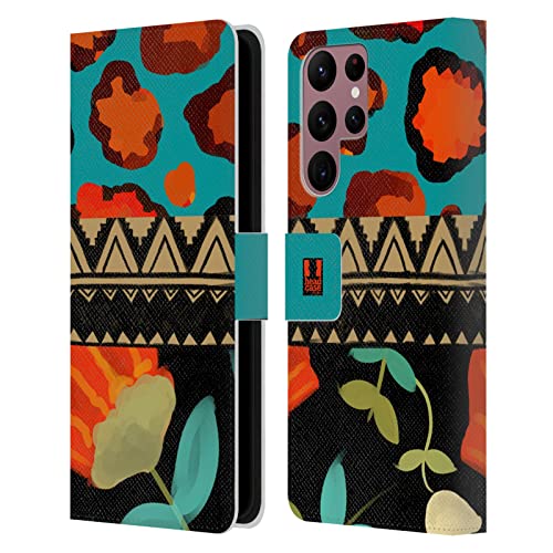 Housse cuir Galaxy S22 Ultra fleurie et léopard pour sorties chic