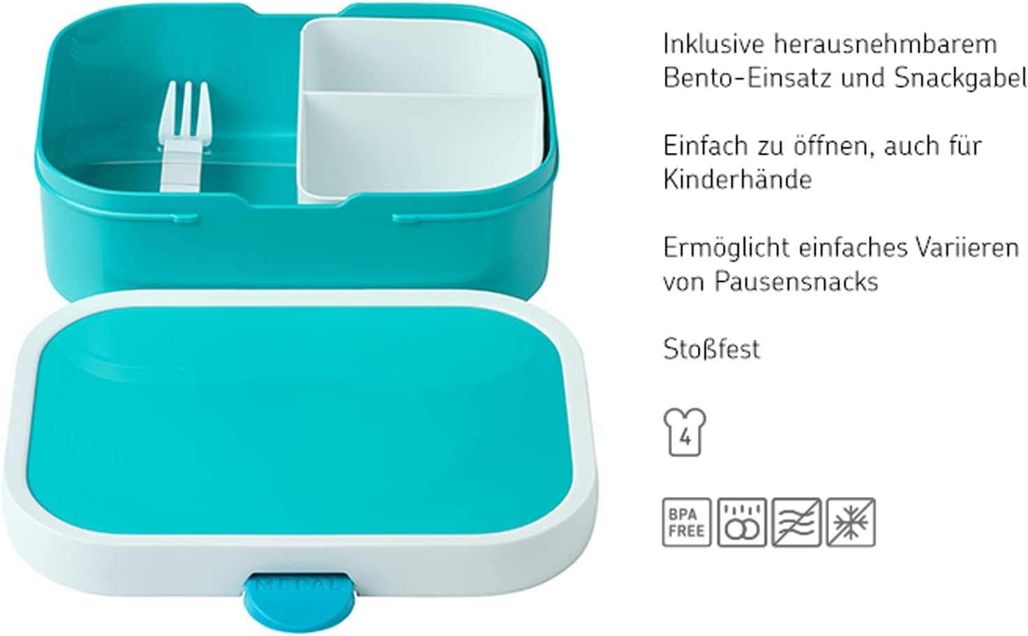 Mepal - Ensemble déjeuner Campus - Ensemble repas pour enfants avec gourde pop-up et boîte à lunch - Ensemble repas pour l'école ou les déplacements - Passe au lave-vaisselle et sans BPA - 400 ml +