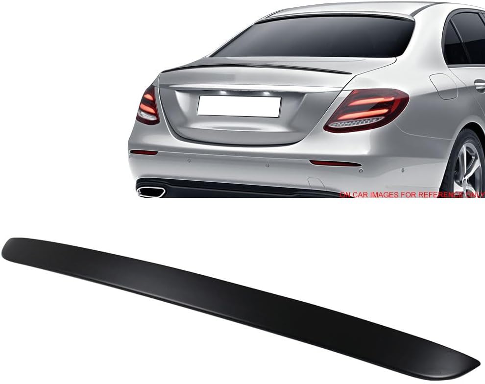 Roof Spoiler Compatible with 2017-2020 Mercedes-Benz E Class W213, Factory Style #040 Black ABS Rear Wing Available by IKON MOTORSPORTS