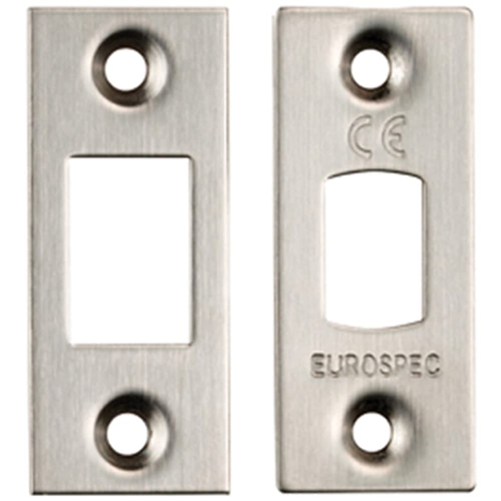 Forend Strike & Fixing Pack Suitable For Tubular Deadbolt Satin Steel 5056492560374