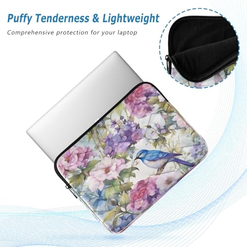 Funda para portátil 13-14 pulgadas flores y pájaros impermeable miniatura 5