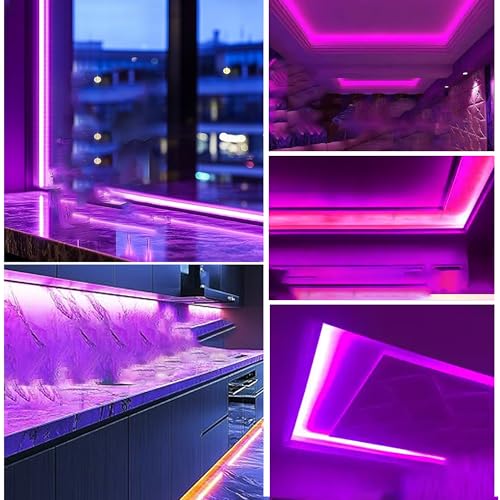 Tira de LED COB USB 5V 5m con interruptor regulable morado miniatura 3