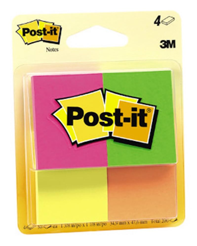 Notes Post-it 1.5 in. X 2 in. feuillets adhésifs micro format à décollage propre - 2