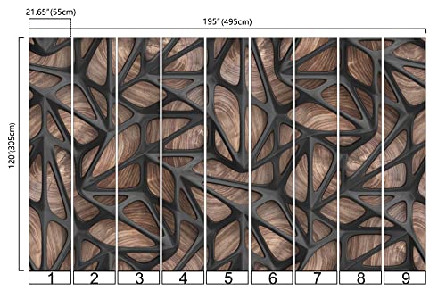 Bormia Modern 3D Wallpaper Wall Mural Metal Wood Mural Wall Decals For Living Room Sleeping Room Activity Room #TOP3