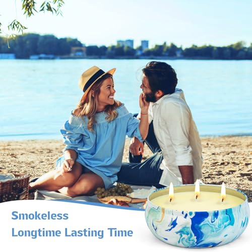 Citronella Candles Outdoor Large 3 Packs 3 Wick 3 * 12oz Garden Candle Smokeless 200 Hrs Burning, Natural Soy Wax Lemo Candle Bulk for Indoor&Outdoor, Summer Camping - Image 5