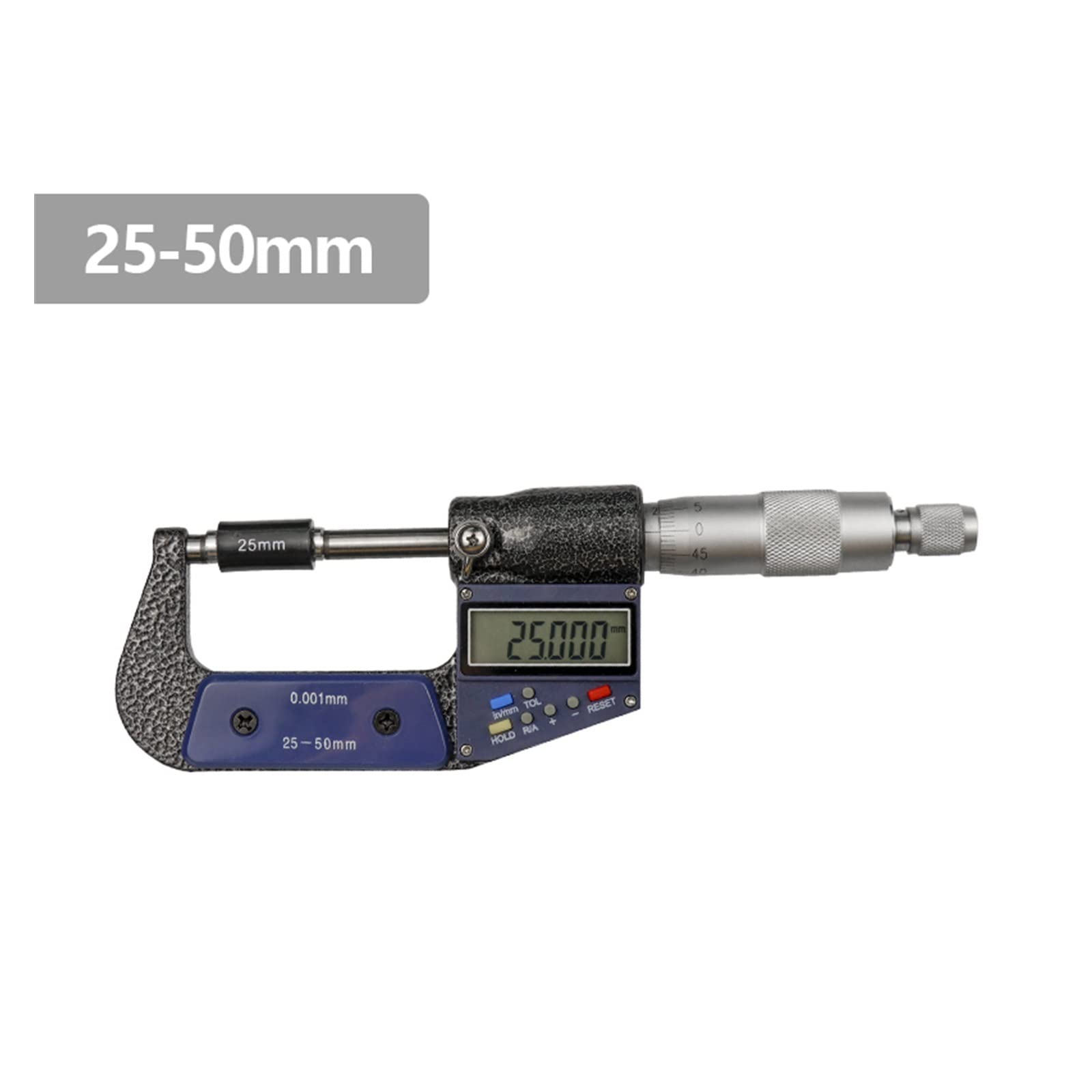 Micrómetro Exterior Digital Mircómetro Digital 0-25/50/75/100 mm Precisión de 0.001 Calibrador for la Herramienta medición diámetro Fuera del mircómetro(25-50mm)