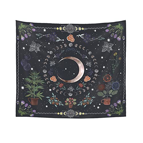 50% Off LINICE Boho Plant Moon Phase Wall Tapestry
