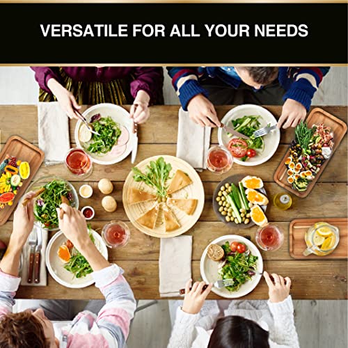 Globoid Acacia Wooden Platters For Food & Decor, Wooden Serving Board & Platter, Wood Serving Trays & Plates, 13' X 6' Flatbread Plate, Wood Plate Set Of 3 Food Platter #TOP5