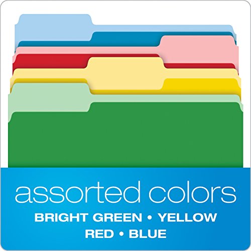 Pendaflex-CutLess-File-Folders-Letter-Size-13-Cut-Assorted-Colors-100-per-Box-48440
