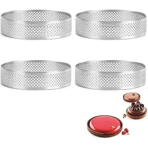 Dasing 4 Pcs Perforated Tart Rings Cover