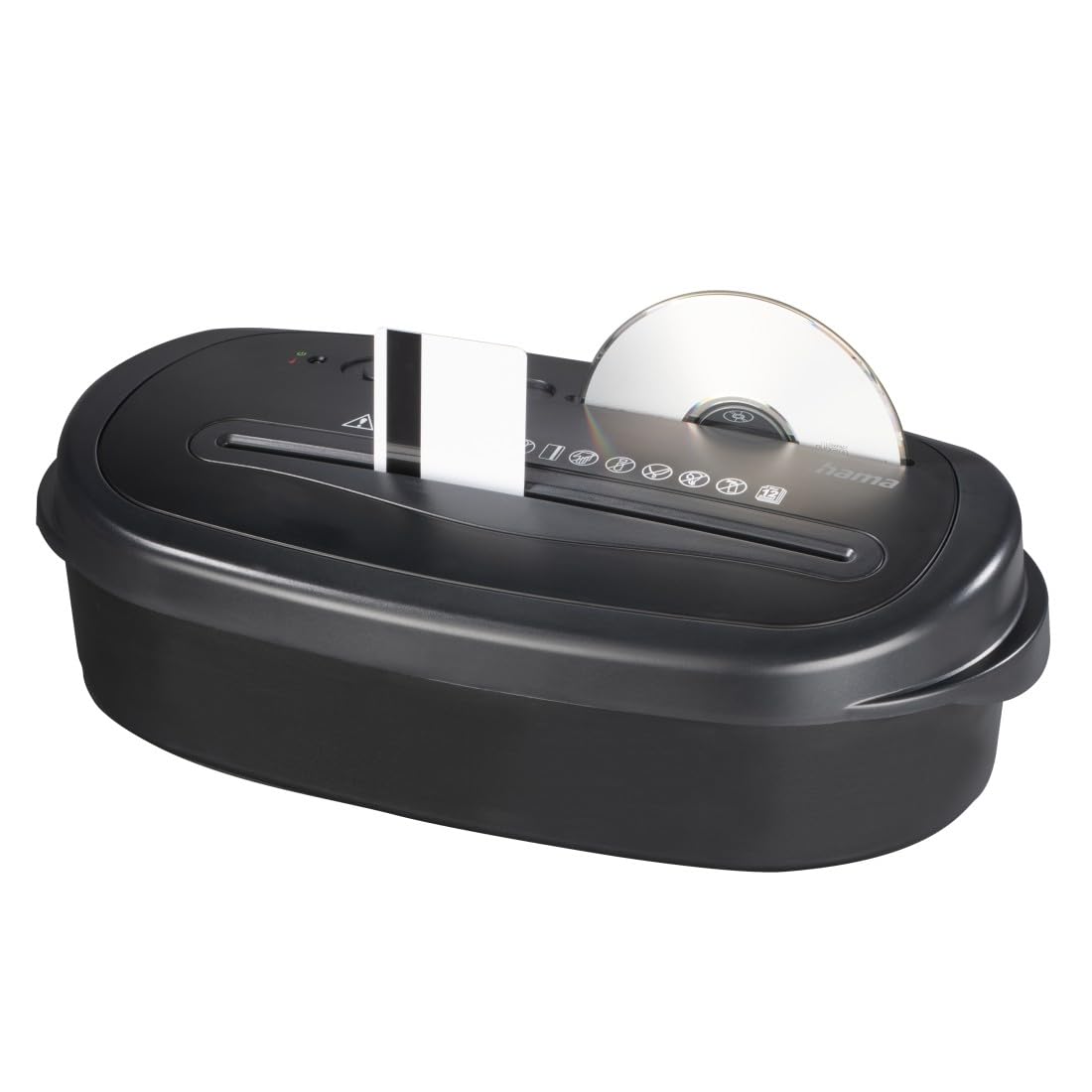 Hama |Trituradora de Papel Nivel de Seguridad E3, P4,T4 (Home X12CD, Destructora Papel, 36,2x19,5x45,2 cm, Nivel Ruido: 72 db, Velocidad Corte: 2 m/min, CDs, DVDs, Blue-Ray, Papel. Tarjetas) Negro