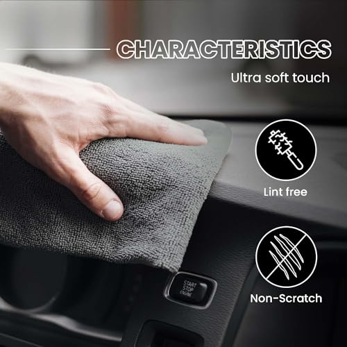 Image of Autofy 500GSM Microfiber Cloth - 40cm x 40cm - Pack of 6 - Double Sided, Lint Free, Super Soft Plush for Car & Bike Cleaning - Sueded Edges for Scratch-Free Cleaning