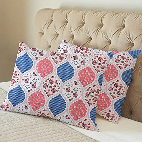 Image of Filymore Floral Printed Pillow Covers | Made with Pure Microfiber Soft & Skin Friendly Pillow Cases | Size (17 x 27 inch, Off White) Set of 2