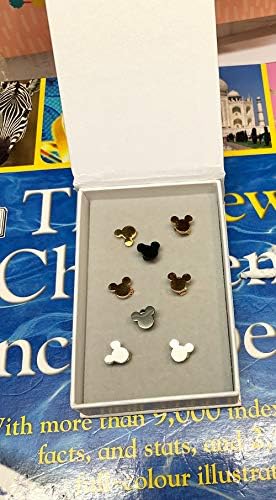 MixiuEuro Women Girls Mouse Earrings 4Pairs Gold Plated Stainless Steel Mickey Mouse Stud Earrings set Gift For Girls Child Boy Nickel Free