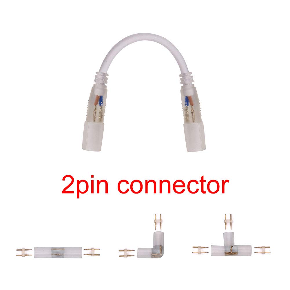 XUNATA Pack of 5 LED Joint Connector, T Shaped Round LED Neon Light PVC Splice Connector, LED Light Accessory for DC12V 14MM Round LED Neon Rope Light