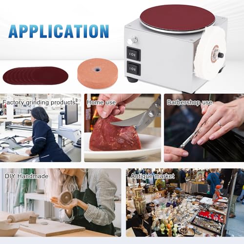 6 Inch Benchtop Disc Sander and 3 Inch Bench Grinder Machine for Wood, Crafts, Scissors Sanding, 6-inch Disc, 3-inch Sanding Wheel, Stepless Speed Control, Dual Motor Control - Image 5