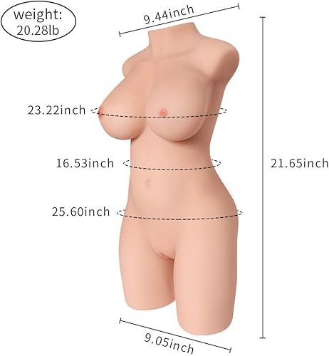 Miniatura 6 de Muñeca sexual masturbadora masculina de 20.28 libras con pecho grande suave 3 en 1, coño apretado y sexo en el culo, muñecas sexuales de torso