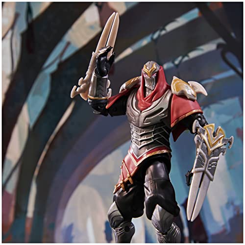LEAGUE OF LEGENDS - FIGURINE PREMIUM 18 CM ZED - Figurine Articulée Zed 18 cm A Collectionner - Avec Détails Qualité Et 2 Accessoires - Collection Champion - 6062261 - Jouet Enfant 12 ans et +