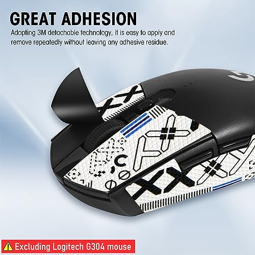 Image of Zeitel Mouse Grip Tape for Lo gitech G102 /G304 Gaming Mouse Skin, Pre-Cutted Self-Adhesive Mouse Grip Tape Fashion Sweat-Proof Mouse Grip Tape (Mouse is NOT Included)